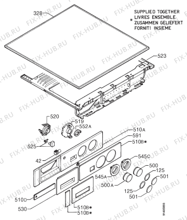 Взрыв-схема стиральной машины Rex LI50JN - Схема узла Command panel 037